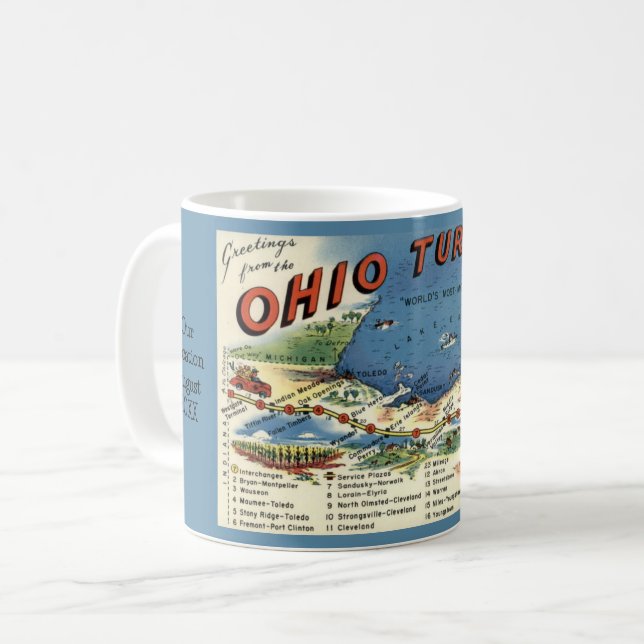 Ohio Turnpike Karta Mugg (Framsida vänster)