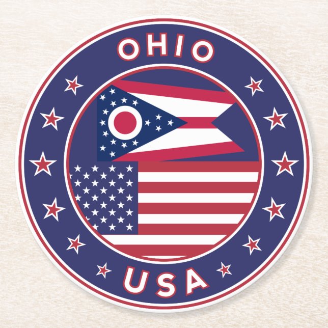 Ohio Underlägg Papper Rund (Framsidan)