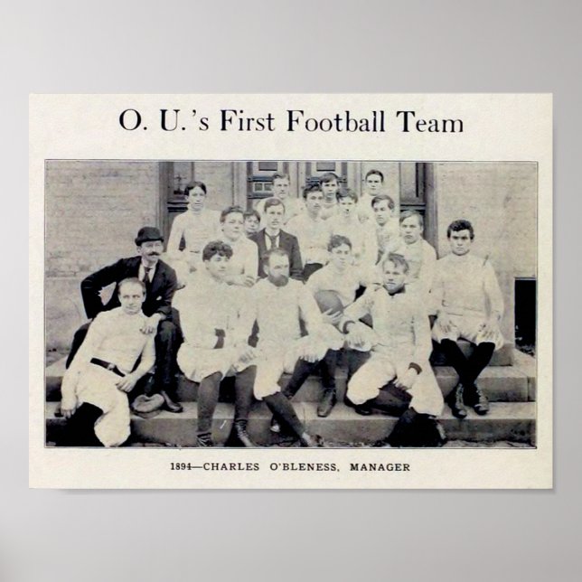 Ohio Universiteten - Första fotbollslaget 1894 Poster (Framsidan)