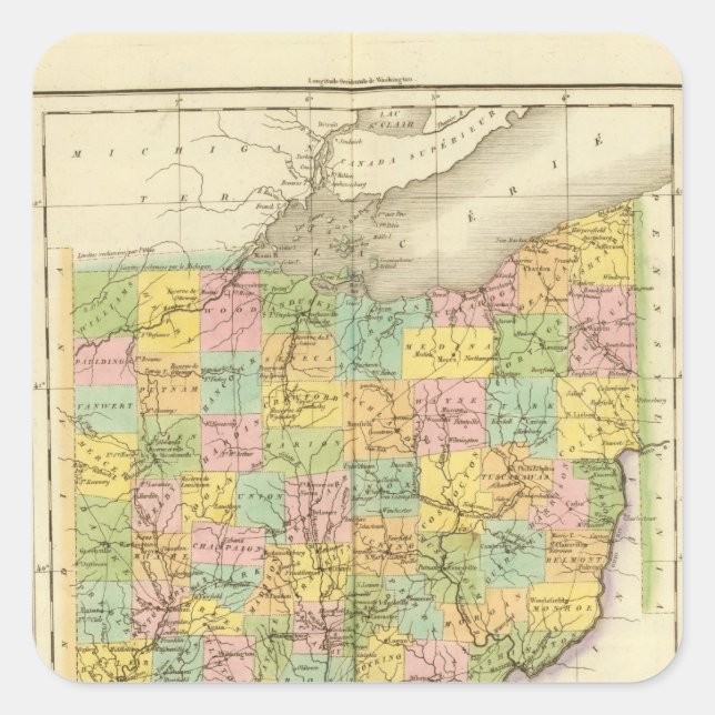Ohio US Fyrkantigt Klistermärke (Framsida)