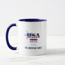 Ohio USA 1803 Personlig Mugg med Blå Stjärna