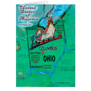 Ohio USA-kort Hälsningskort