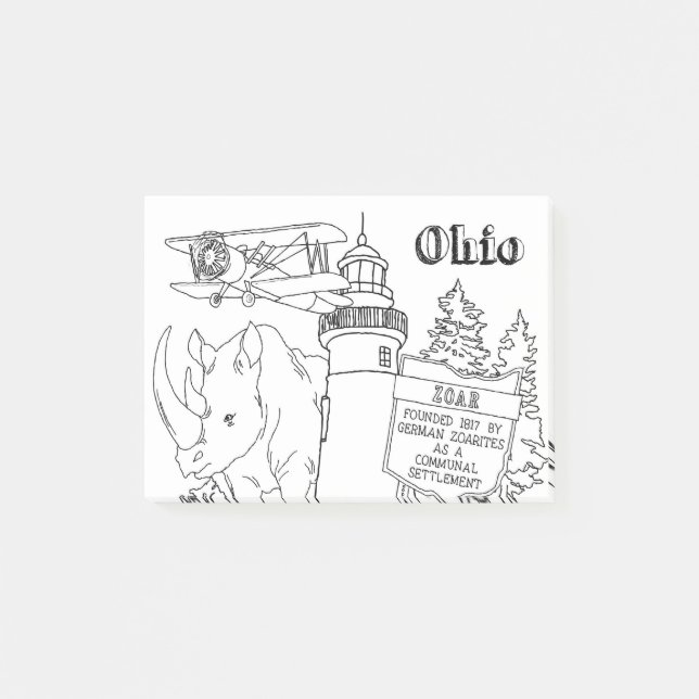 Ohio Vacation Teckning Vacation Art Traveling Desi Post-it Block (Framsida)