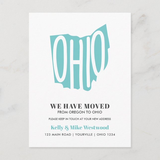 OHIO Vi har flyttat Ny adress Nytt hem postkort Vykort (Framsida)