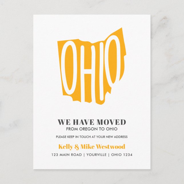 OHIO Vi har flyttat Nytt adress nytt hemvykort Vykort (Framsida)