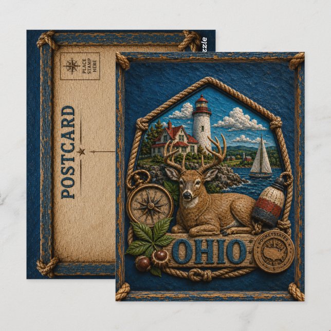 Ohio Vintage Resa Vykort (Fram/baksida)