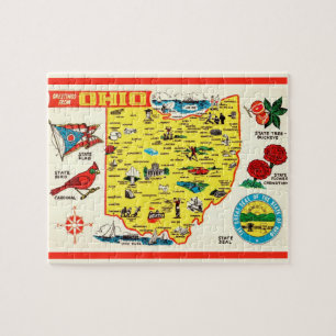 Ohio vycard Karta Jigszle Puzzle Pussel