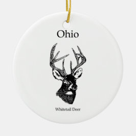 Ohio White Svan Hjort Julgransprydnad Keramik