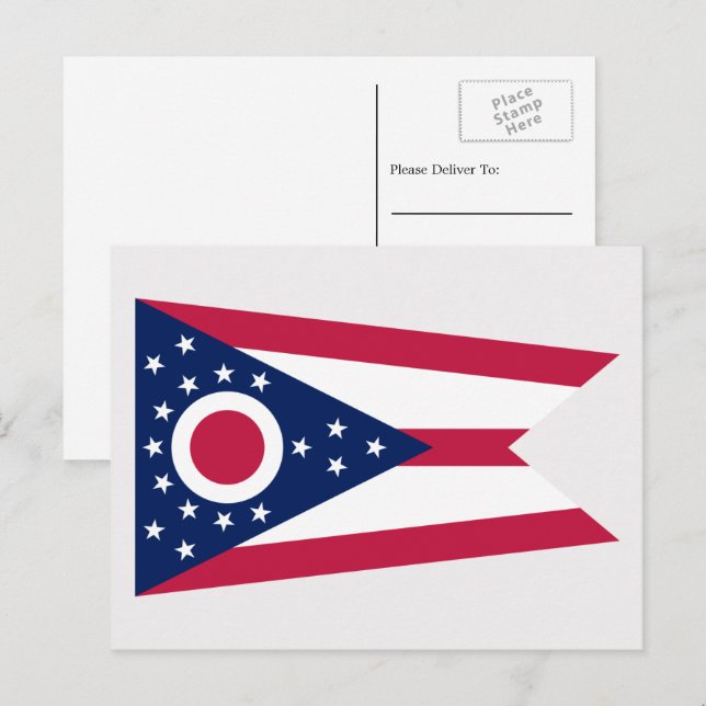 Ohioan Flagga, Flagga Ohio Vykort (Fram/baksida)