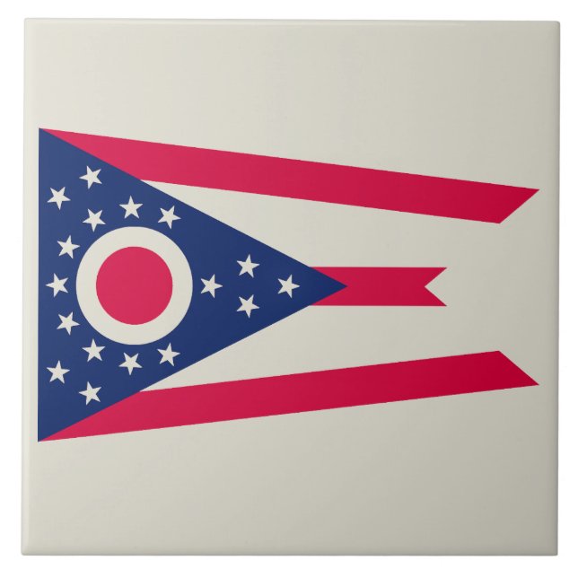 Ohioflaggan: Buckeye State-banner Kakelplatta (Framsidan)