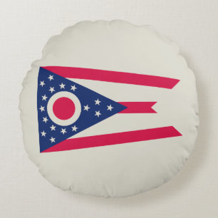 Ohioflaggan: Buckeye State-banner Rund Kudde
