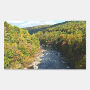 Ohiopyle River in Fall I Pennsylvania Hösten Rektangulärt Klistermärke