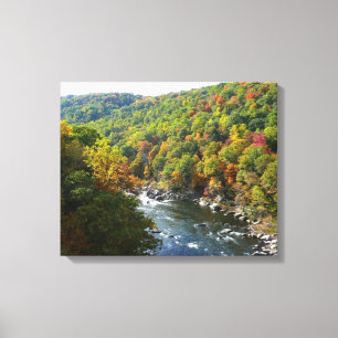 Ohiopyle River in Fall II Pennsylvania Autumn Canvastryck