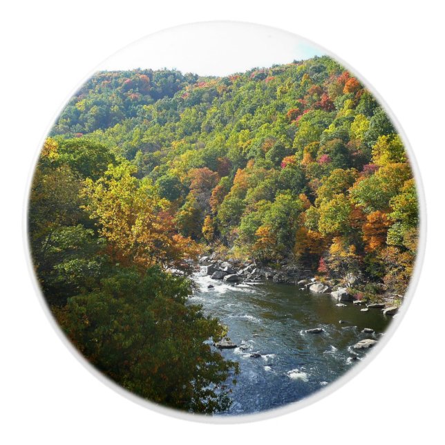 Ohiopyle River in Fall II Pennsylvania Autumn Knopp (Framsidan)