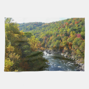 Ohiopyle River in Fall II Pennsylvania Autumn Kökshandduk