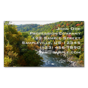 Ohiopyle River in Fall II Pennsylvania Autumn Magnetiska Visitkort