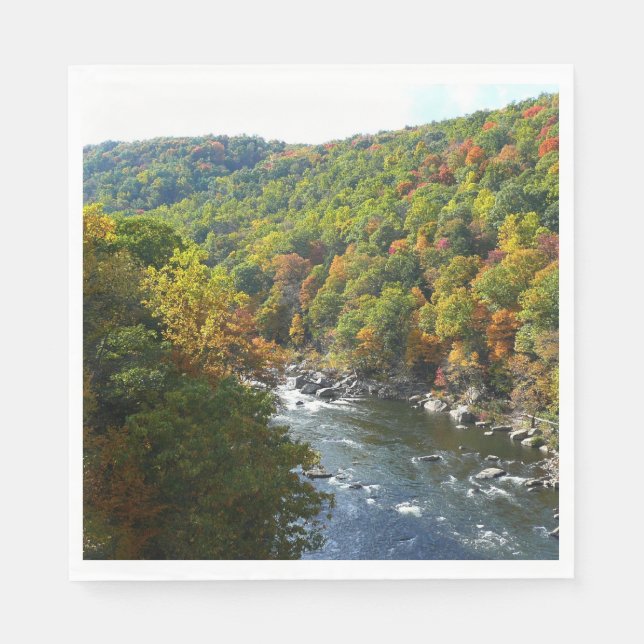 Ohiopyle River in Fall II Pennsylvania Autumn Pappersservett (Framsidan)