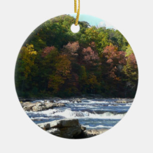 Ohiopyle River Rapids in Fall Pennsylvania Autumn Julgransprydnad Keramik