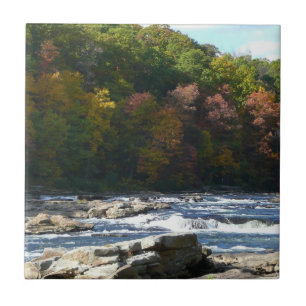 Ohiopyle River Rapids in Fall Pennsylvania Autumn Kakelplatta
