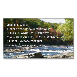 Ohiopyle River Rapids in Fall Pennsylvania Autumn Magnetiska Visitkort