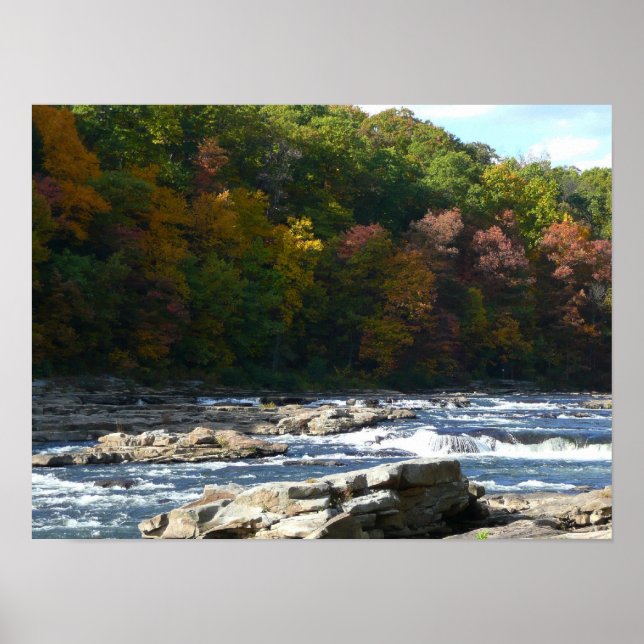 Ohiopyle River Rapids in Fall Pennsylvania Autumn Poster (Framsidan)