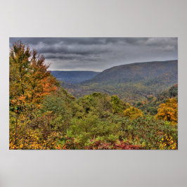 Ohiopyle Valley Overlook in Autumn, Pennsylvania Poster