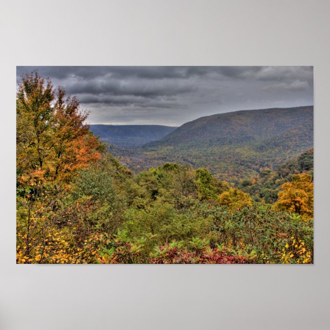 Ohiopyle Valley Overlook in Autumn, Pennsylvania Poster (Framsidan)