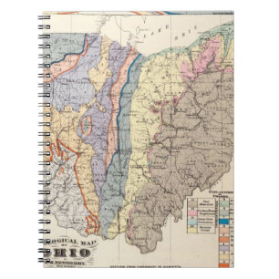 Ohios geologiska karta anteckningsbok med spiral