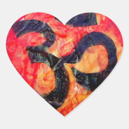 Ohm Hjärtformat Klistermärke