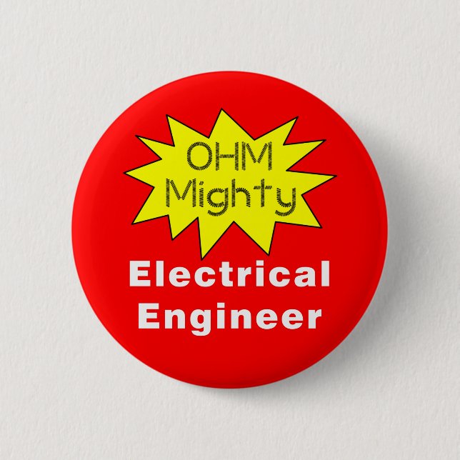 Ohm Mighty Electrical Ingenjör Knapp (Framsida)