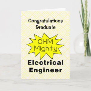 Ohm Mighty Electrical Ingenjör Studenten Card Tack Kort
