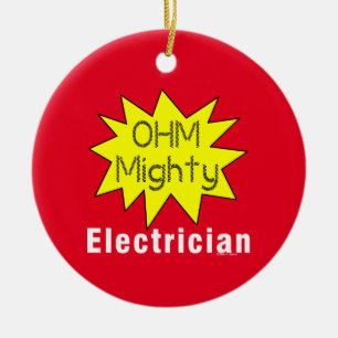 Ohm Mighty Electrician Julgransprydnad Keramik