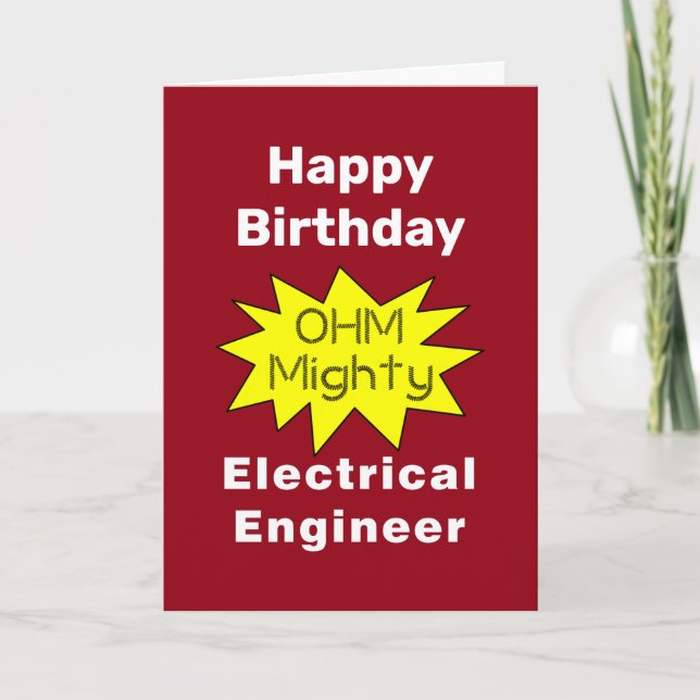 Ohm München Electrical Ingenjör Birthday Card Kort (Framsida)