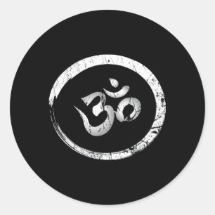 Ohm Om Aum Yoga Meditation Andlig Namaste Runt Klistermärke