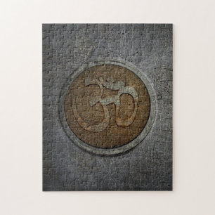 Ohm Sign Puzzle. Spiritualitet uppfyller hjärnans Pussel