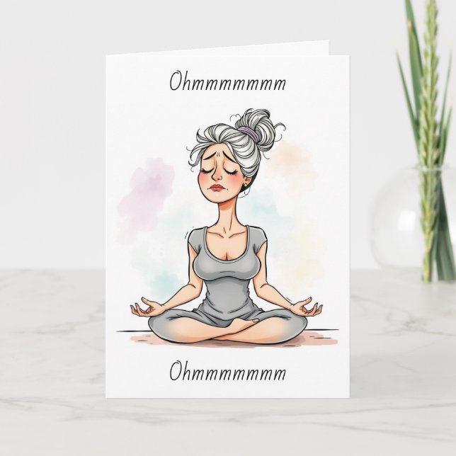 Ohm, Woman gör Yoga | Crazy World Kort (Framsida)