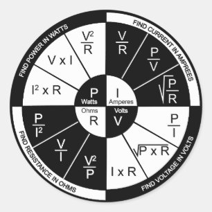Ohms advokatmärke - svart och vitt runt klistermärke