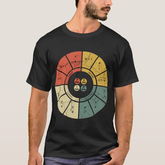 OHMS Law Diagram Electrical Electronics Ingenjör T Shirt (Framsida)
