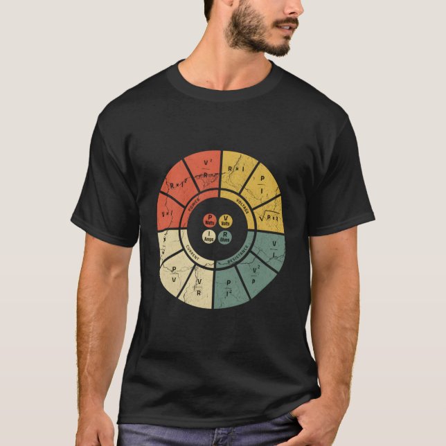 OHMS Law Diagram Electrical Electronics Ingenjör T Shirt (Framsida)