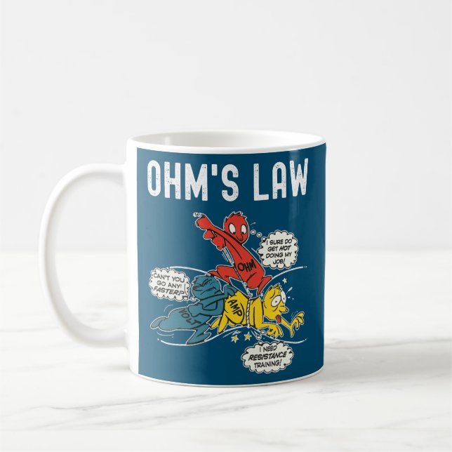 OHMS Law Funny Electricity förklarade Electricity  Kaffemugg (Vänster)