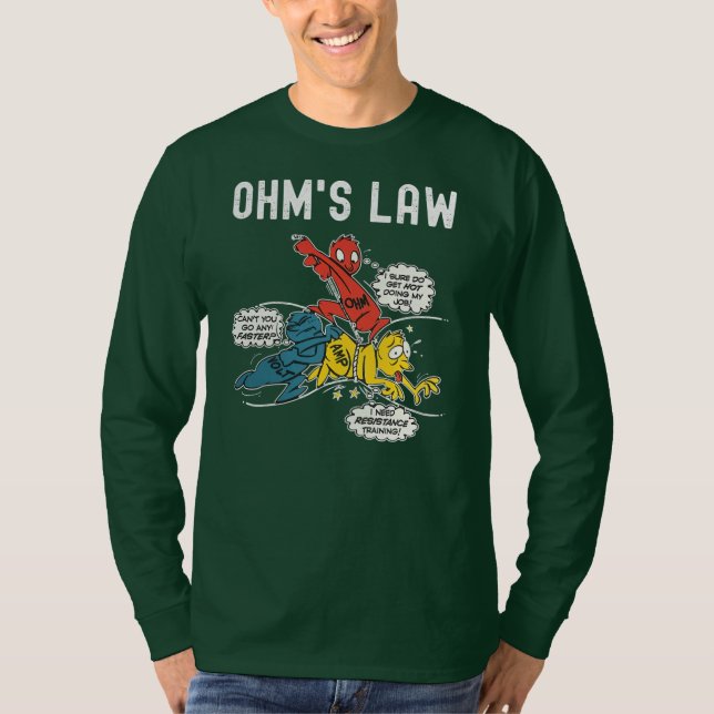 OHMS Law Funny Electricity förklarade Electricity  T Shirt (Framsida)