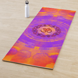 Ohms symbol, mandala - orange yoga mat