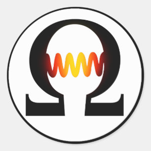 Ohmsymbolklistermärke Runt Klistermärke