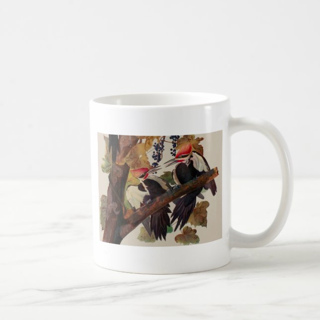 Ohn James Audubon Höghackad Hackspett Fågeltryck Kaffemugg (Höger)