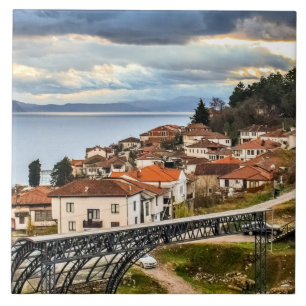 Ohrid, N. Makedonien, citybild, Kakelplatta