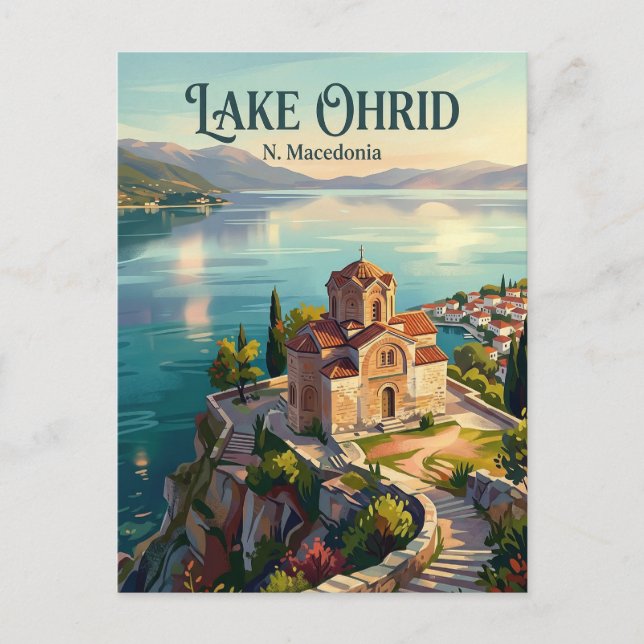 Ohridsjön Nordmakedonien Vykort (Framsida)