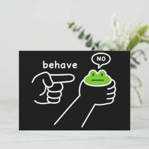 Ohrlig Groda Groda Meme Uppför Sig Inte Tecknad  Inbjudningar