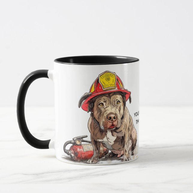 Ohyfsad brandmannamug Hund Brandfarlig Skämt Mugg (Vänster)