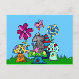 Ohyfsad mus bland svamparna vykort