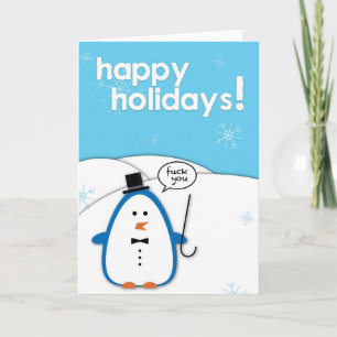 Ohyfsad pingvin: F*ck dig Helgkort